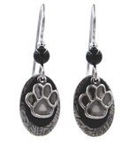 Silver Forest Silver Paw Print on Oval