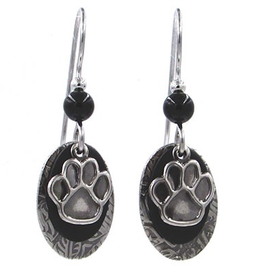 Silver Forest Silver Paw Print on Oval