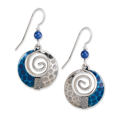 Silver Fores Blue Spiral with Bead
