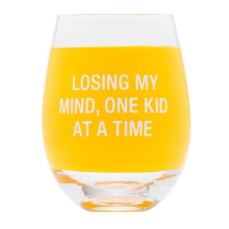About Face Designs Losing My Mind Stemless Wine Glass
