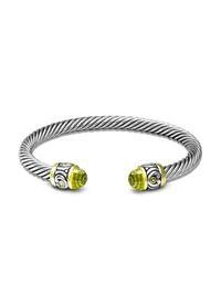 John Medeiros -Nouveau Small Wire Cuff Bracelet/Peridot