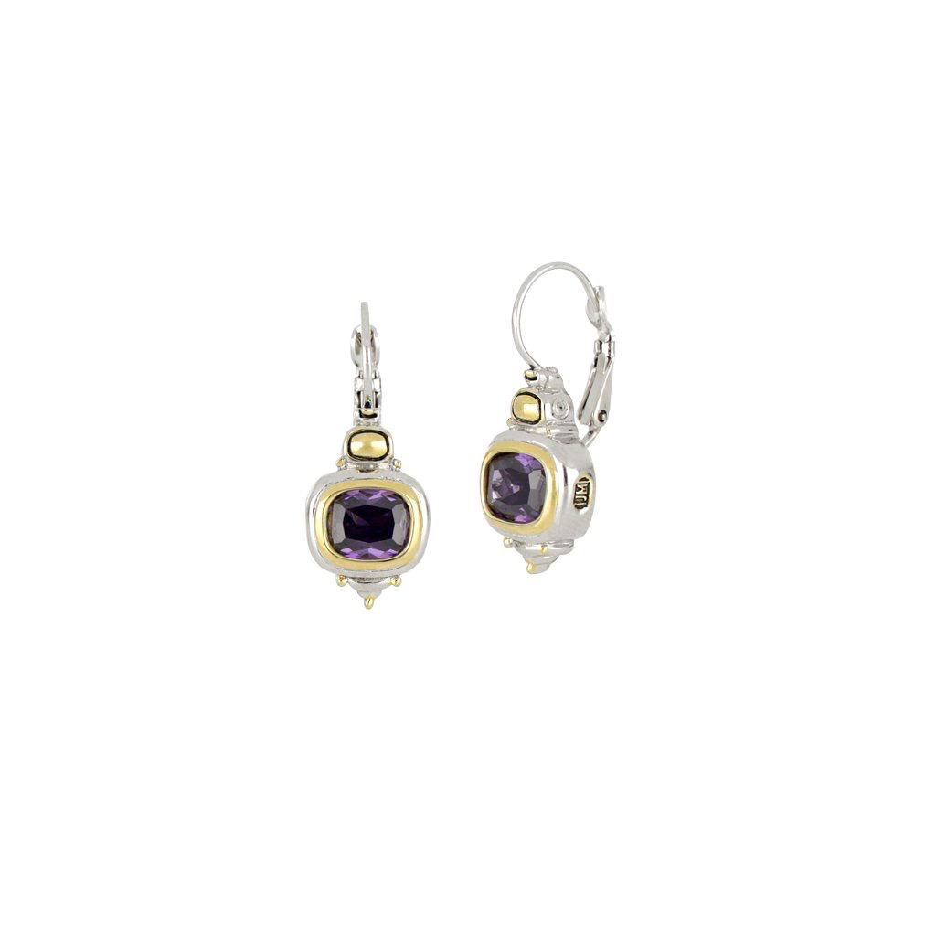 John Medeiros - Nouveau French Wire Earrings/Amethyst