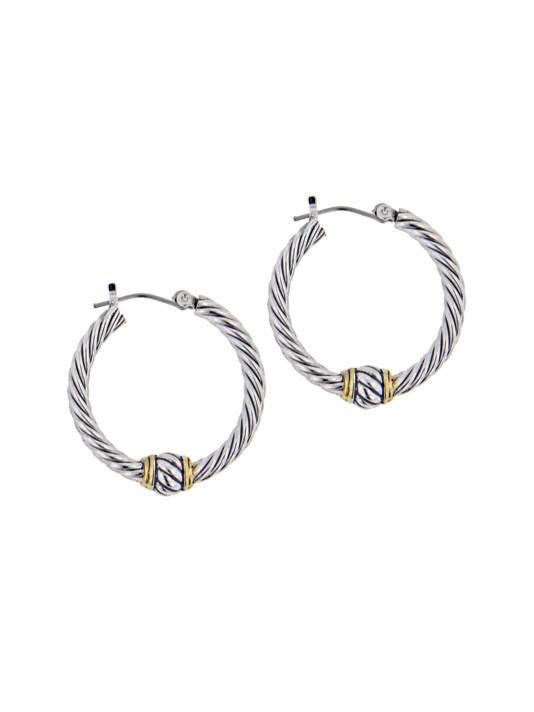 John Medeiros - Oval Link Collection Small Twisted Wire Hoop Earrings