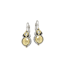 John Medeiros - Nouveau Collection Hammered French Wire Earrings<br />
John Medeiros Hammered Gold CZ French Wire Clip Earrings