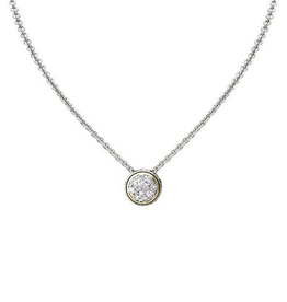 John Medeiros - Oval Link Collection Lanna Solitare Pave Necklace