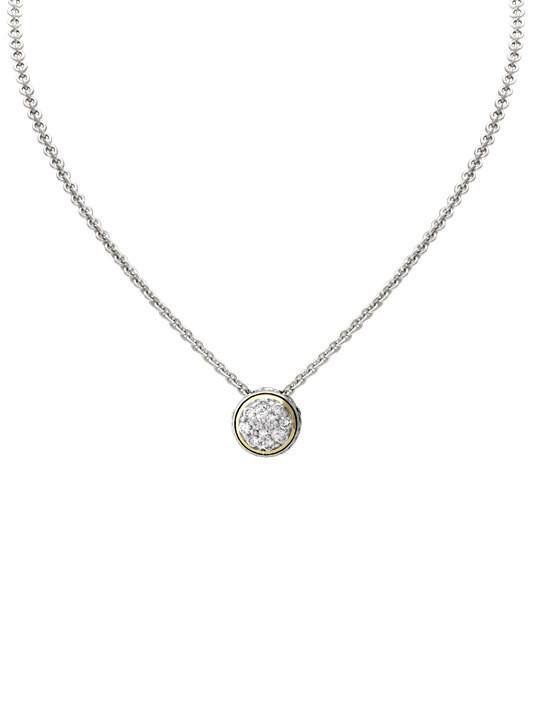 John Medeiros - Oval Link Collection Lanna Solitare Pave Necklace