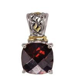 John Medeiros - Anvil Square Cut Enhancer Pendant/Chocolate