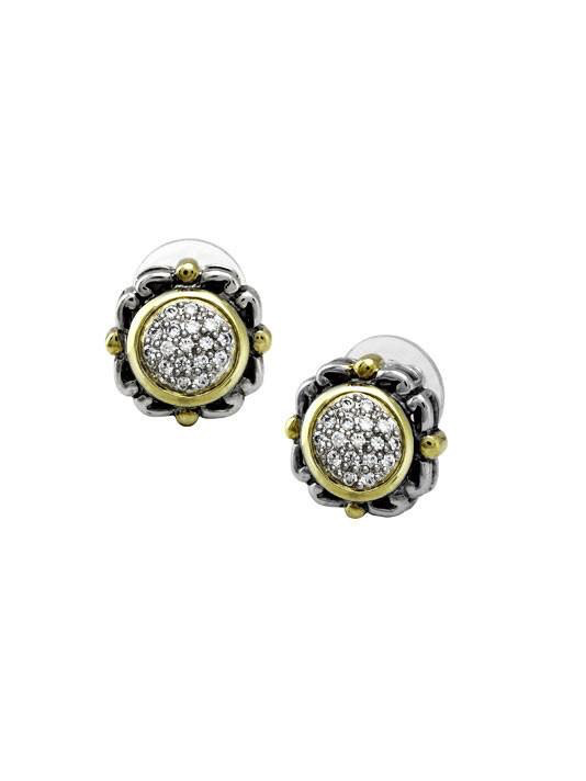 John Medeiros - Nouveau Collection Simplicity Pave Round Earrings