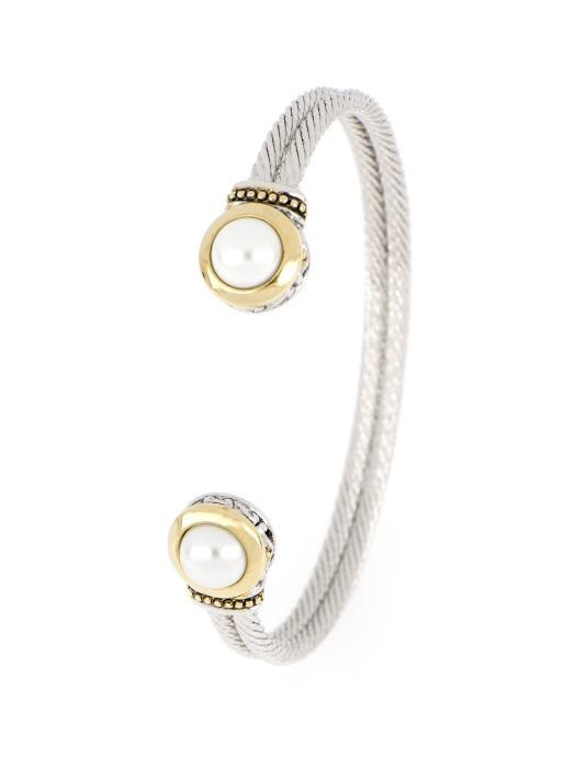 John Medeiros - Perola White Seashell Pearl Cuff Bracelet