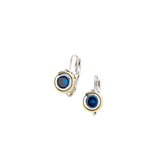 John Medeiros - Beijos CZ Bezel Set Earrings 6 MM/Sapphire