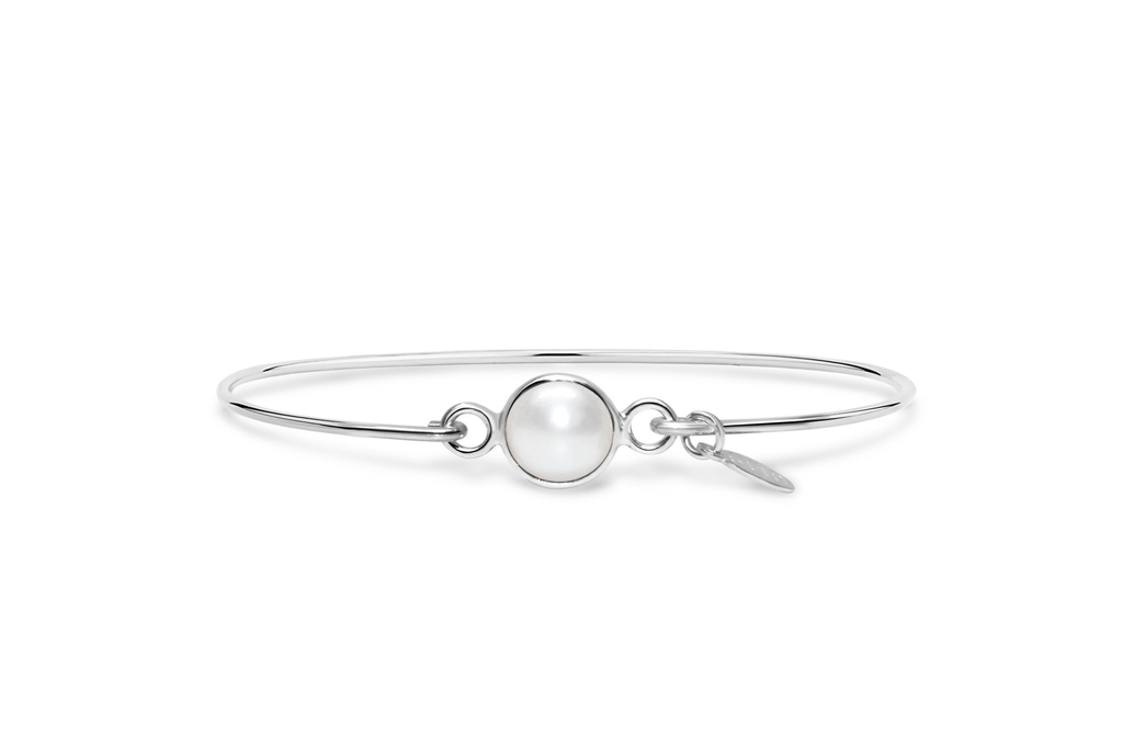 Stia 8mm Birthstone Bracelet - Freshwater Pearl/June