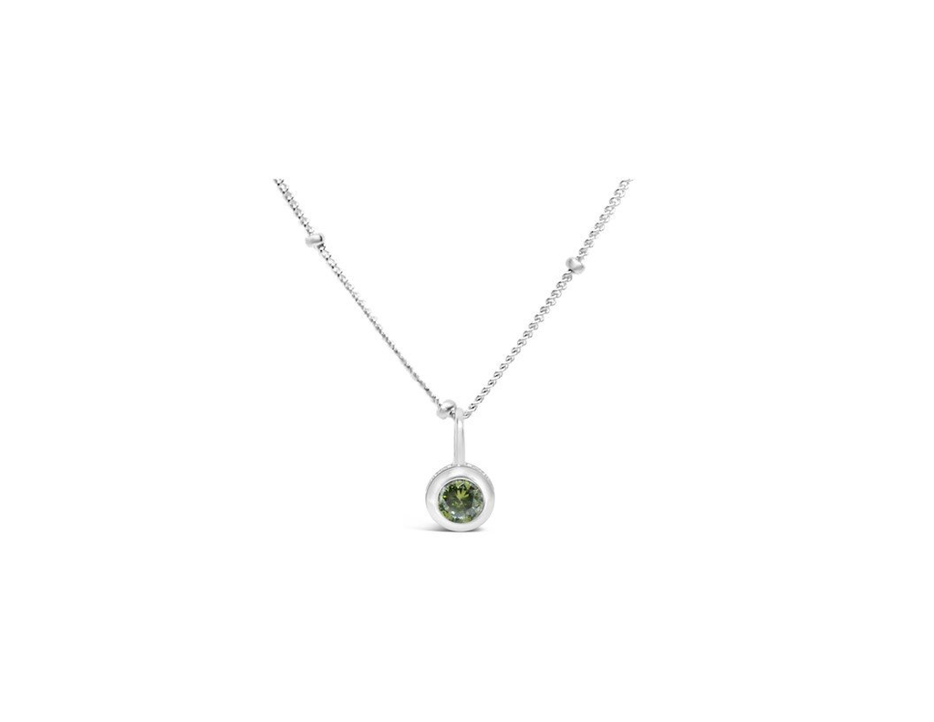 Stia Jewelry CZ Bezel Necklace - Peridot/August