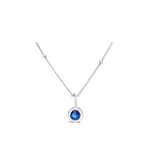 Stia Jewelry CZ Bezel Necklace - Sapphire/September