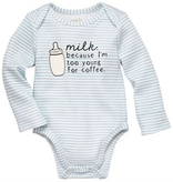 Mud Pie Too Young for Coffee Blue Cotton Crawler