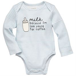 Mud Pie Too Young for Coffee Blue Cotton Crawler