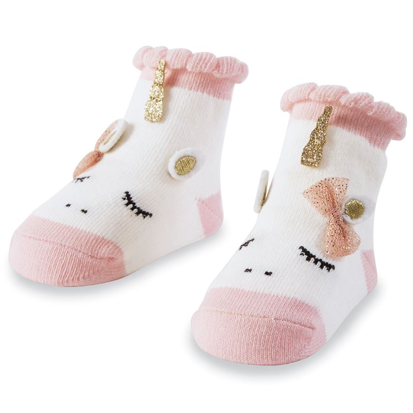 Mud Pie Pink Unicorn Socks