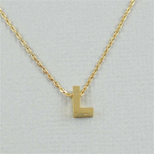 Cool and Interesting - Gold Block Initial L