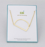 Cool and Interesting - Gold Plated Medium Sideways Initial Necklace - D