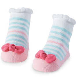 Mud Pie Blue Stripe Bow Socks