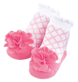 Mud Pie Pink Latice Flower Socks