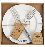 Mud Pie Mr. & Mrs. Plate Fork Set