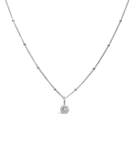 Stia Jewelry Love Letters - Mini Disk Letter Necklace/C