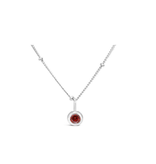 Stia Jewelry CZ Bezel Necklace - Garnet/January