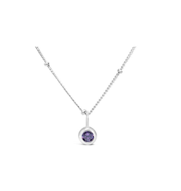 Stia Jewelry CZ Bezel Necklace - Amethyst/February