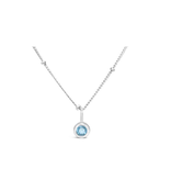 Stia Jewelry CZ Bezel Necklace - Aquamarine/March