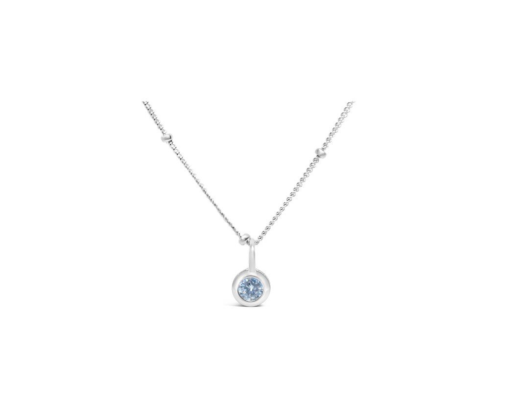 Stia Jewelry CZ Bezel Necklace - Clear Diamond/April