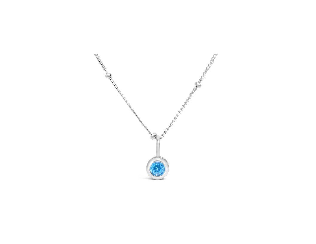 Stia Jewelry CZ Bezel Necklace - Zircon/December