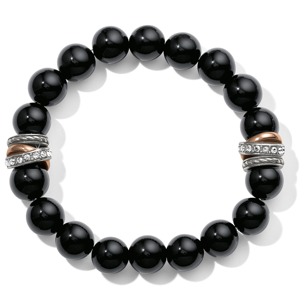 Brighton - Neptune's Rings Black Agate Stretch Bracelet