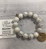 PowerBeads by Jen - Howlite with Initial E Medal