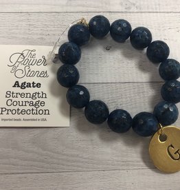 PowerBeads by Jen - Agate with Initial G Medal