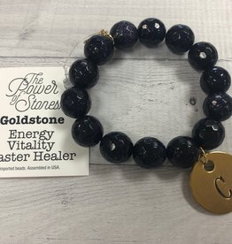 PowerBeads by Jen - Goldstone with Initial C Medal