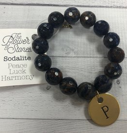 PowerBeads by Jen - Sodalite with Initial P Medal