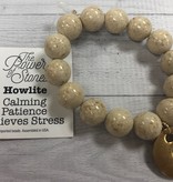 PowerBeads by Jen - Howlite with Initial C Medal