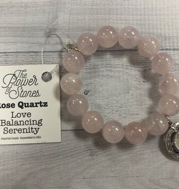 PowerBeads by Jen - Rose Quartz with Blessed Mother Medal