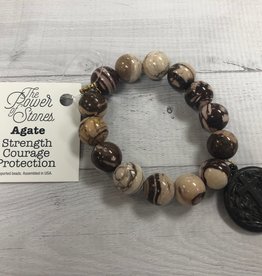 PowerBeads by Jen - Agate with Lord’s Prayer Medal