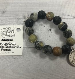PowerBeads by Jen - Jasper with Our Lady of Loretto Medal