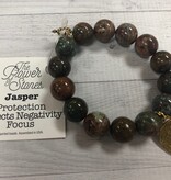 PowerBeads by Jen - Jasper with Saint Benedict Medal