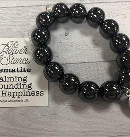 PowerBeads by Jen - Hematite with Saint Christopher Medal