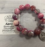 PowerBeads by Jen - Agate with Saint Therese Medal