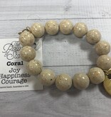 PowerBeads by Jen - Coral with Initial S Medal