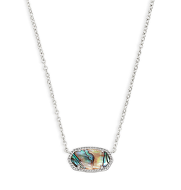 Kendra Scott Elisa Silver Pendant Necklace In Abalone Shell