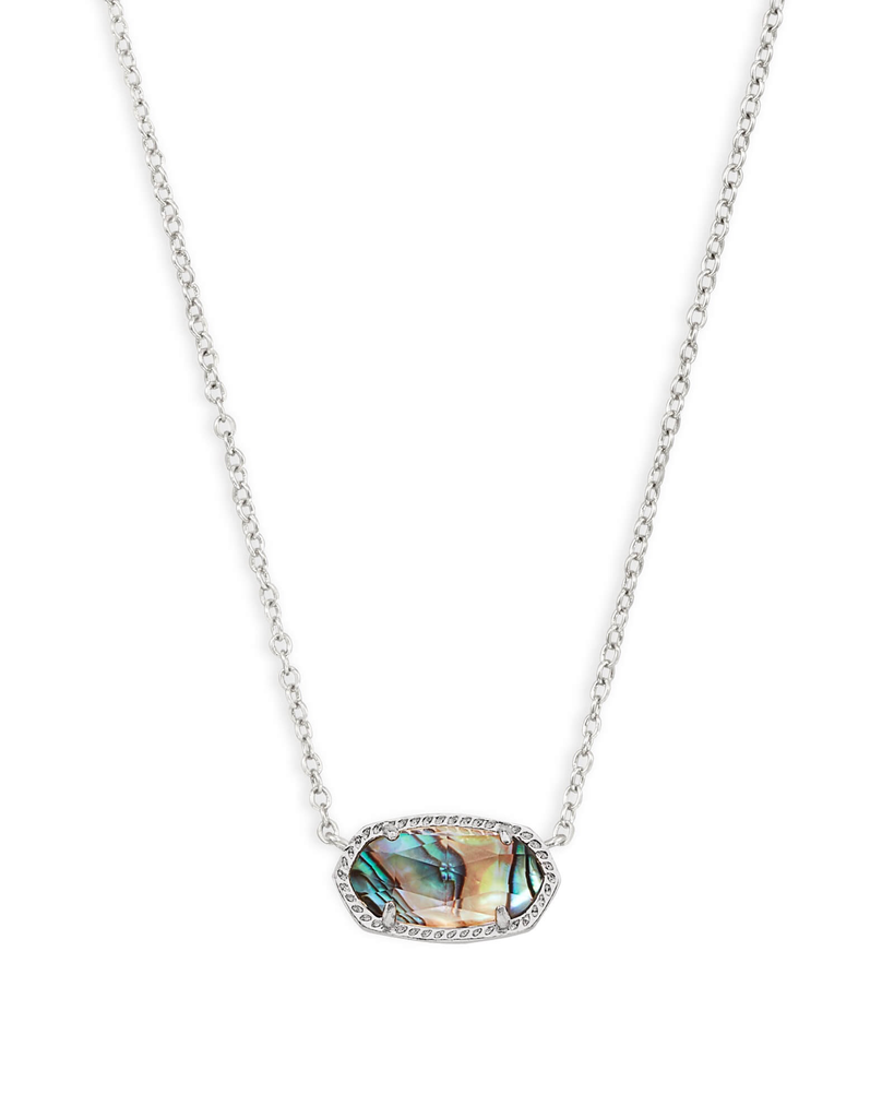 Kendra Scott Elisa Silver Pendant Necklace In Abalone Shell