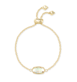 Kendra Scott Elaina Gold Adjustable Chain Bracelet In Dichroic Glass