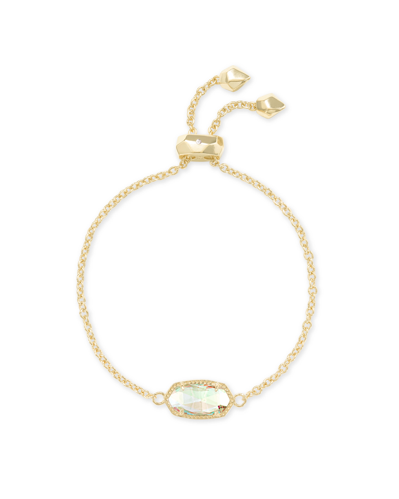 Kendra Scott Elaina Gold Adjustable Chain Bracelet In Dichroic Glass