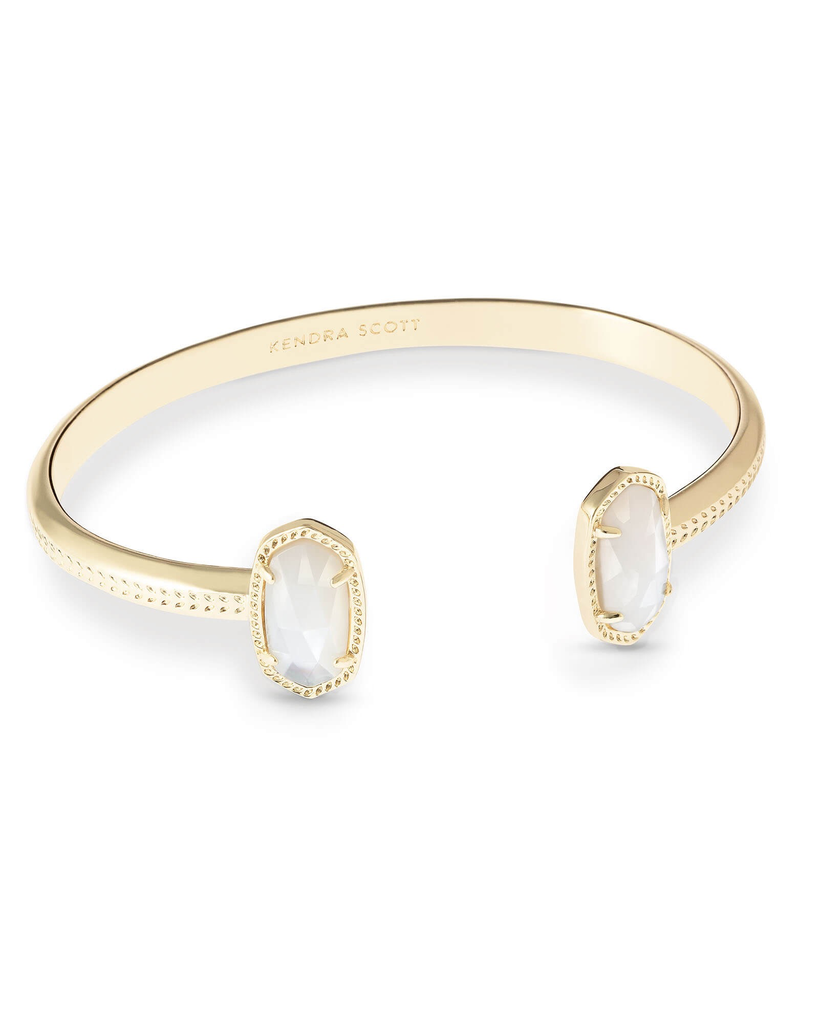 Kendra Scott Elton Gold Cuff Bracelet In Ivory Mother-Of-Pearl