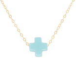 enewton - 16" Necklace Gold Signature Cross Turquoise